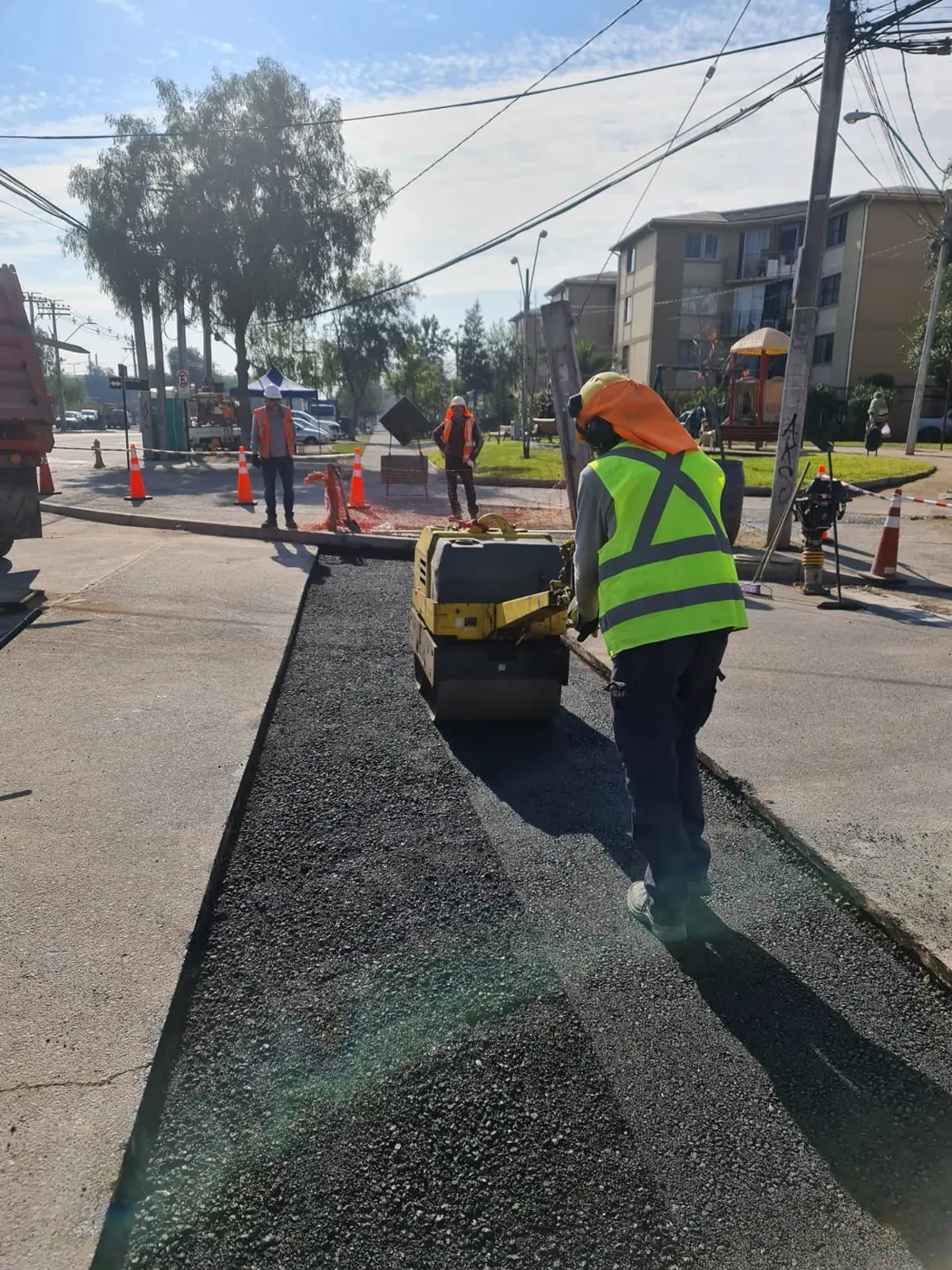 Compactación de pavimento en terreno